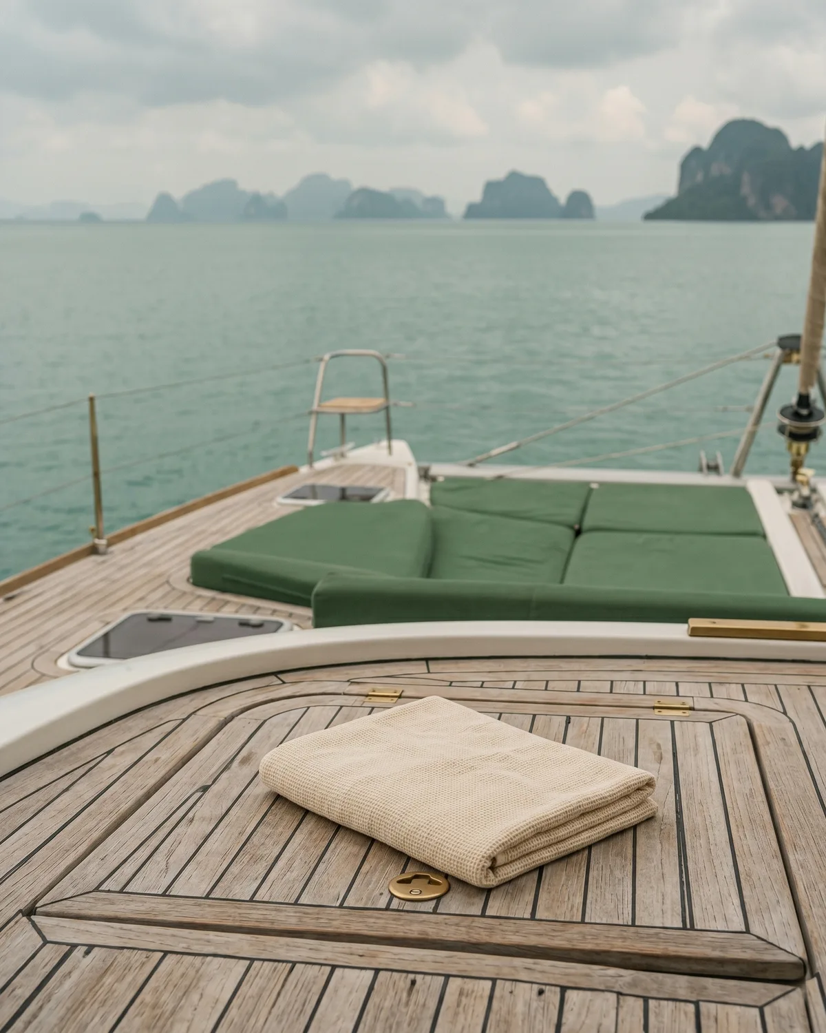 Private catamaran deck on the Andaman Sea near Phuket
